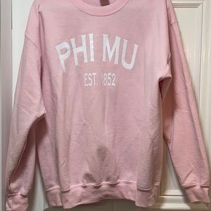 Phi Mu sorority light pink crew neck size large